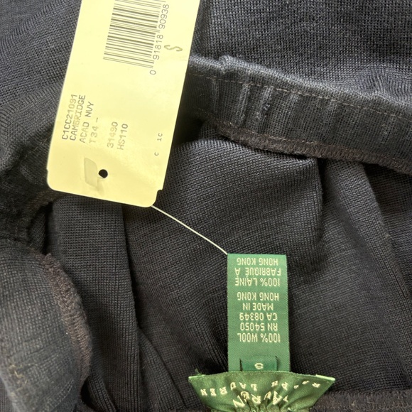 Vintage Lauren Ralph Lauren Wool Skirt NWT Sz S Elastic Waist Navy Preppy 90s - Picture 7 of 7